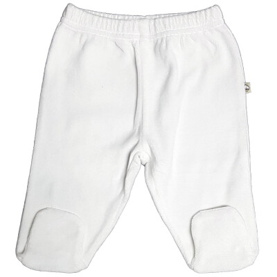 Schlupfhose "weiß mit Fuß", 100% Baumwolle (kbA)