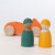 Auto-Cabrio "groß, orange mit 2 Regenbogenfreunden" Farben der Grimms Freunde: gelb, blau lasiert, heimisches Massivholz, ca.13cm, Altersempfehlung: 1+
