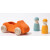 Auto-Cabrio "groß, orange mit 2 Regenbogenfreunden" Farben der Grimms Freunde: gelb, blau lasiert, heimisches Massivholz, ca.13cm, Altersempfehlung: 1+