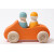 Auto-Cabrio "groß, orange mit 2 Regenbogenfreunden" Farben der Grimms Freunde: gelb, blau lasiert, heimisches Massivholz, ca.13cm, Altersempfehlung: 1+