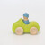 Auto-Cabrio "klein, grün mit 1 Regenbogenfreund (blau)", lasiert, heimisches Massivholz, ca.10,5cm, Altersempfehlung: 1+