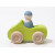 Auto-Cabrio "klein, grün mit 1 Regenbogenfreund (blau)", lasiert, heimisches Massivholz, ca.10,5cm, Altersempfehlung: 1+
