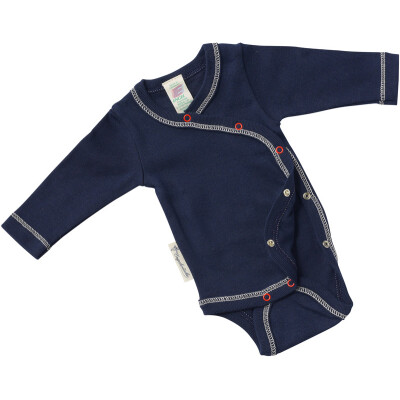 Wickelbody für Frühchen "marine mit Kontrastnaht", 100% Baumwolle (kbA)