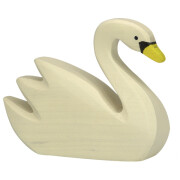Holzfigur "Schwan schwimmend", Holztiger...