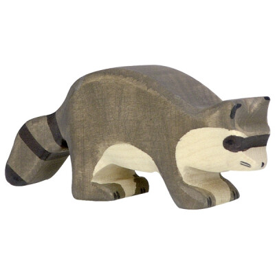 Holzfigur "Waschbär", Holztiger Holzfiguren, handbemalt
