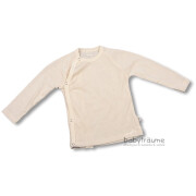 Wickelshirt bzw. Wickelpulli, 70% Wolle/30% Seide, natur, Größe 62/68, Wolle/Seide