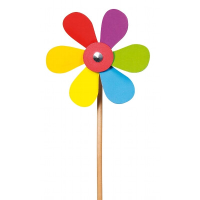 Holz-Blume "Windmühle", Deko für großen Blumentopf, Balkon oder Garten