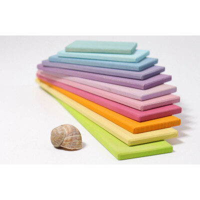 Bauplatten "Pastell - Grimms", 1,3 kg, pastellfarben 11 Stück, - unterschiedliche FARBEN - ohne Deko