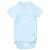 Wickelbody "hellblau mit kurzem Arm", 70% Wolle/ 30% Seide 62/68