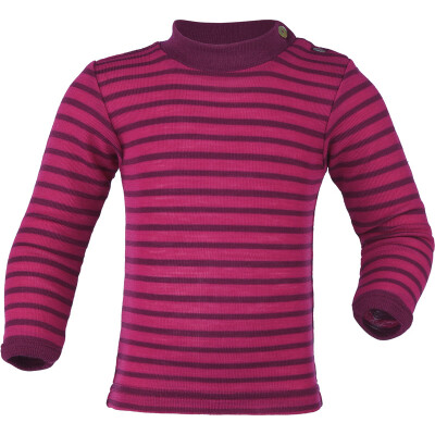 Shirt "himbeere/orchidee", 70% Wolle (kbT)/30% Seide, - mit Schulterknöpfen! - Größe 86/92