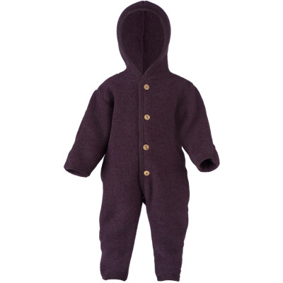 Winteroverall "Engels lila meliertes Kuschel-Schaf", Fleece, 100% Wolle (Schurwoll-Fleece aus kbT-Schurwolle), lila melange