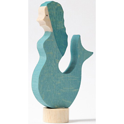 Geburtstagsstecker°° "Meerjungfrau aquamarin (petrol)",  Grimms, Holz, Steckfigur für Geburtstagskranz (ohne Kranz, ohne weitere Deko)