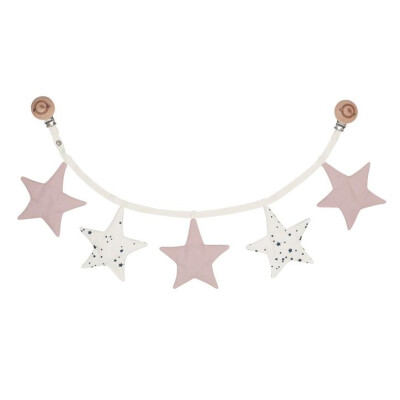 Wagenkette Sterne, Rose, 100% Baumwolle (kbA)