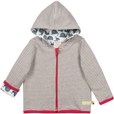 WendeJacke "Streifen grau/ Schnecke: ink", 100% Baumwolle (kbA), grey 86/92