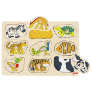 Steckpuzzle "Hintergrundpuzzle - Welche Tiere haben...