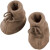 Baby-Schühchen "Engels walnuss braun-melange-farbene Zwergenschühchen" aus weichem Woll-Fleece 100% Wolle (kbT) - weich und warm! - Lieferumfang 1 Paar 2 = 11cm