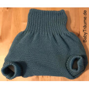 Windelhose, doppelt gestrickt, Wolle, lagoon, 62/68
