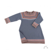 Kleid "stahlblau mit Muster", gestrickt, 100%...