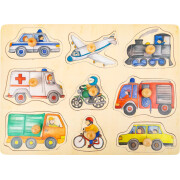 Steckpuzzle "Fahrzeuge", Holzpuzzle, 9-teilig,...
