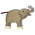 Holzfigur "kleiner Elefant - klein - Rüssel hoch", Holztiger Holzfiguren, handbemalt, 11,4 x 2,4 x 9,3cm³
