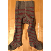 Strumpfhose "Frottee graumeliert/tomate-gestreift -...