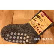 Stoppersocken, grau meliert, Wolle (kbT), 21-22