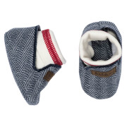 Babyschuhe "marine/natur - Fischgrät -...