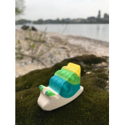 Holzfigur "Schnecke", handbemalt, blau,...
