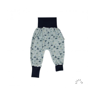 Babys Hose "Segelboot - marine auf hellblau", leichte Qualität