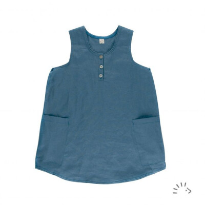 Kleid Halbleinen mittelblau
