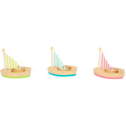 Wasserspielzeug-Set "3 Segelboote", Holz, ca....