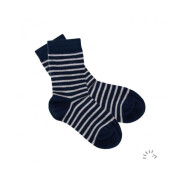 Socken "gestreift: marine/natur", 98% Baumwolle...