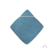 Kapuzenhandtuch "blau mit naturfarbenem Rand",...