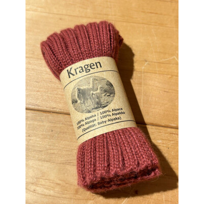 Babyhüftwärmer "Kragen altrosa" bzw. Schalkragen für Kinder, 100% Wolle (Baby-Alpaka), 25cm hoch