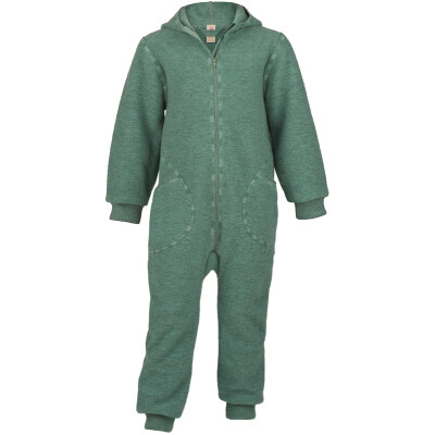 Wollwalk-Overall jade mit Reißverschluss - Engel