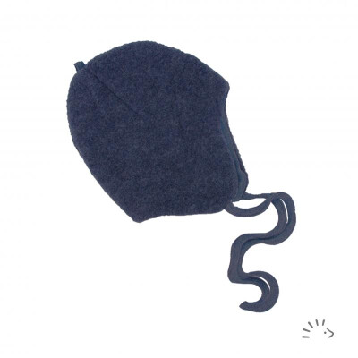 Wollfleece-Mützchen "dunkelblau", teilweise gefüttert