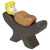 Holzfigur "Baby oder Jesuskind; Kleidung: braun", Holztiger Weihnachtskrippe, handbemalt