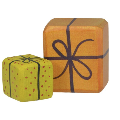 2 Geschenke (z.B. für den Weihnachtsmann/Christkind oder zum Geburtstag), Holztiger
