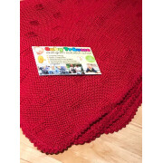 Baby-Strickdecke "Sissi", Wolle/Seide, burgund