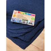 Baby-Strickdecke "Sissi", Wolle/Seide, marine