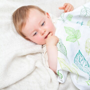 Mulltuch-2-er Pack "Bio-Blätter", Musselin