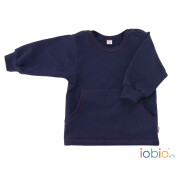 Sweat-Pulli "marine" mit Tasche, 92% Baumwolle...