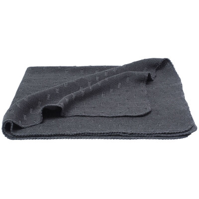 Baby-Strickdecke "Sissi", Wolle/Seide, grau