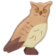 Holzfigur "Uhu", Holztiger Vogel, handbemalt