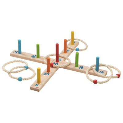 Ringwurfspiel mit 6 Sisalringen