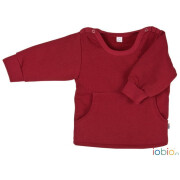 Sweat-Pulli "rot" mit Tasche, 92% Baumwolle...