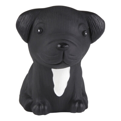 heveas°° "Französische Bulldogge - Frenchie" schwarzer Hund, Spielzeug- + Badehund, Naturkautschuk, - eingerissener Umkarton, daher reduziert, letztes Stück -