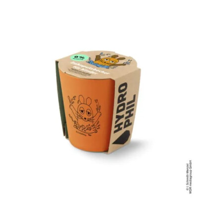 Zahnputzbecher "Maus auf Orange"