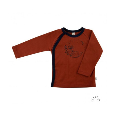 Wickelshirt "rusty brown Schnecke", 100% Baumwolle (kbA)