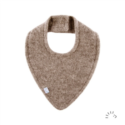 Dreieckstuch "Wollfleece sand" mit Druckknopf, 100% Wolle (kbT)